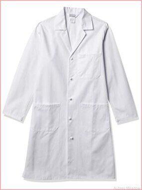 Unisex Knot Button Lab Coat, 41" Length, Cotton Blend, 5 Button
